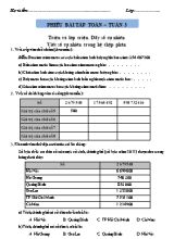 Phiếu bài tập ôn tập tuần 3 Toán lớp 4